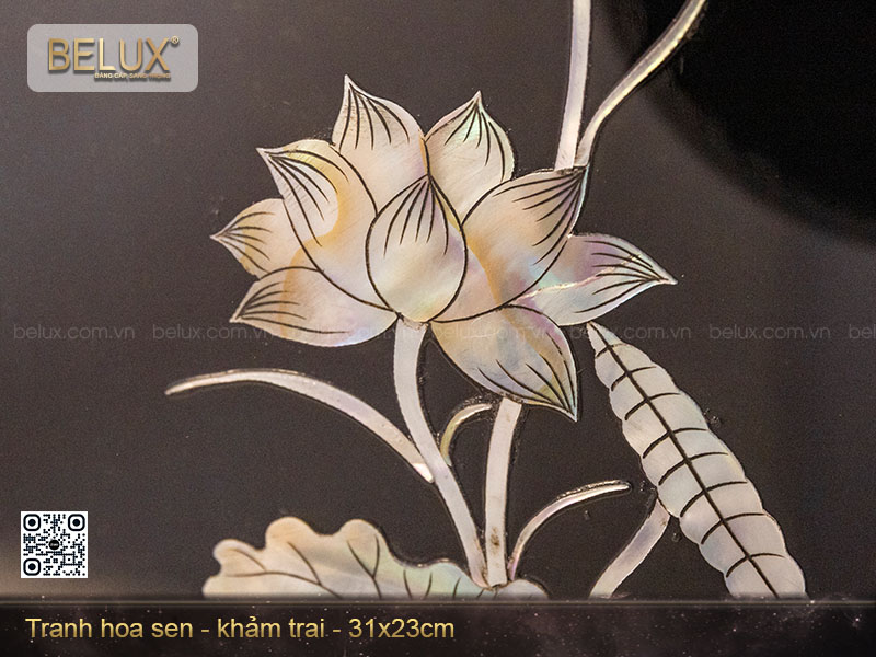 Tranh hoa sen khảm kt 31x23cm&nbsp;